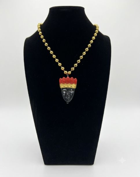 33" 7.5mm Warrior Face Beads single