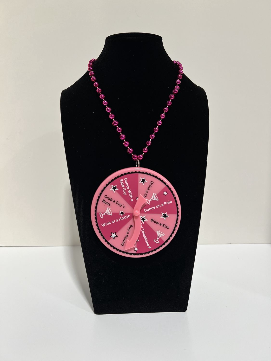 33" 7mm Pink Spinner Bachelorette Bead single