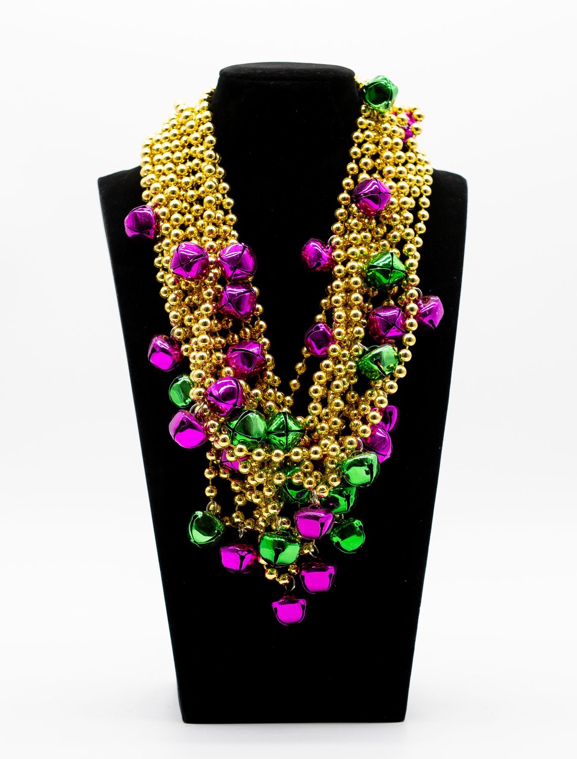 33" 7mm Purple, Green and Gold Jingle Bells - 3 Colors (Dozen)