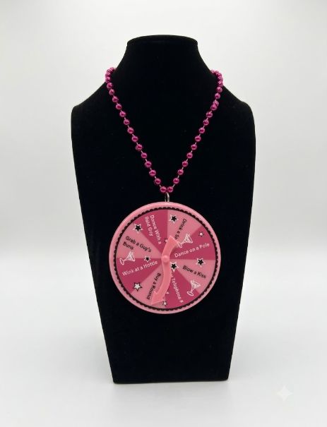 33" 7mm Pink Spinner Bachelorette Bead (Dozen)