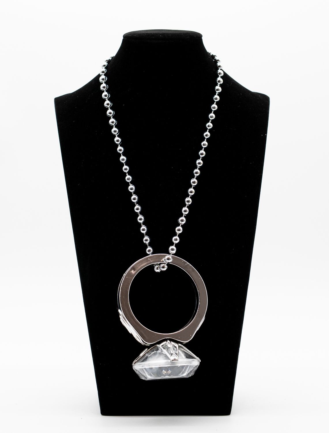 33" 7mm Silver Jumbo Diamond Ring Necklace (Dozen)