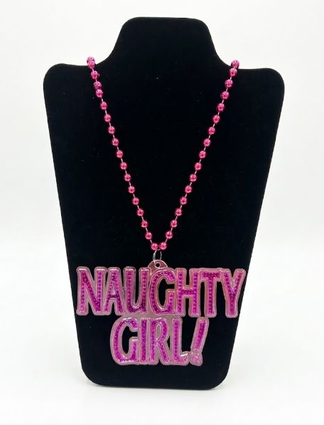 36" 8mm Hot Pink Naughty Girl Bead (Dozen)