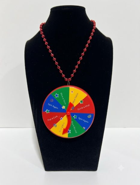 33" 7mm Red Spinner Party Bead (Each)