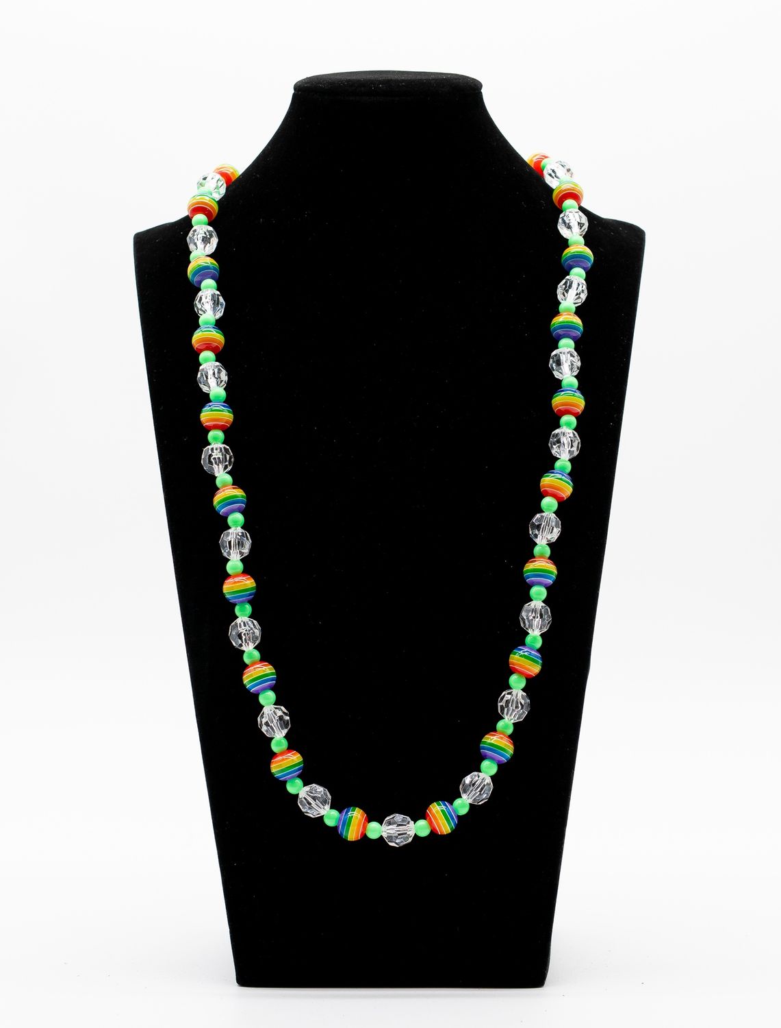 40" 12MM Rainbow &amp; Facet Beads Necklace (Dozen)