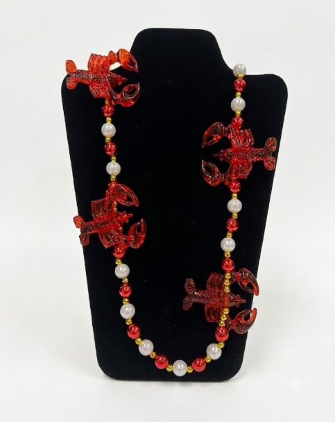 40" Crawfish with Red and Pearl White Beads (Each)