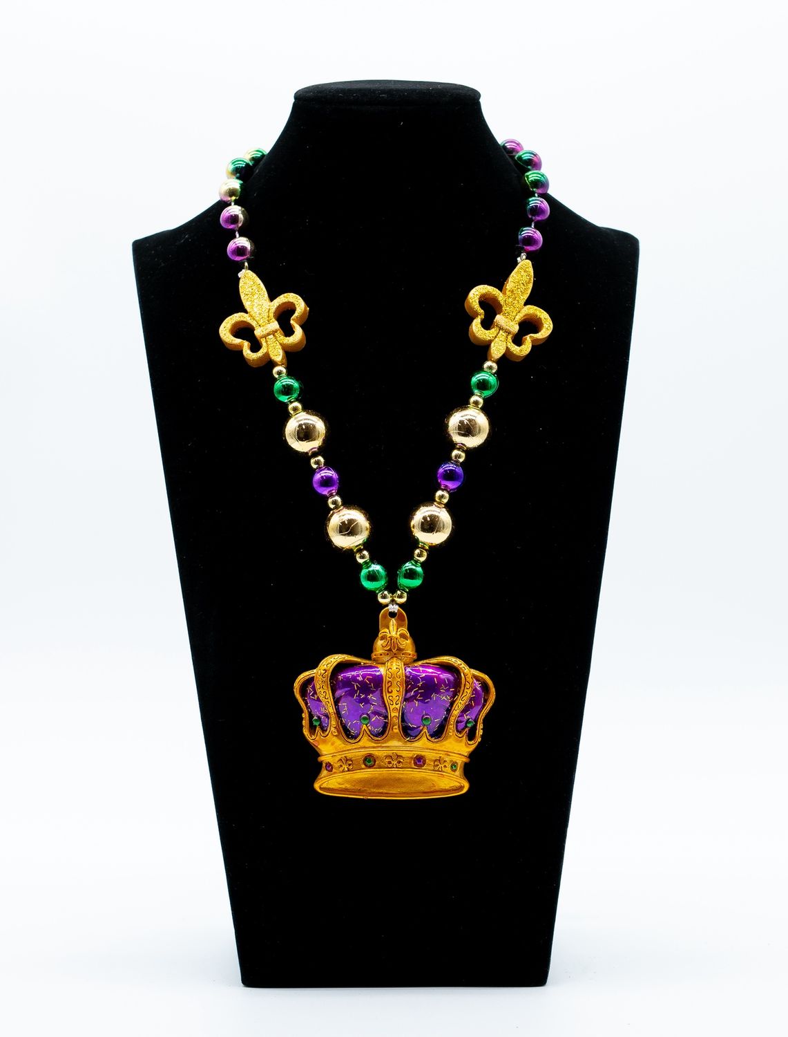 36" GOLD &amp; RED COLOR CROWN WITH GLITTER DECO BEAD 6PC