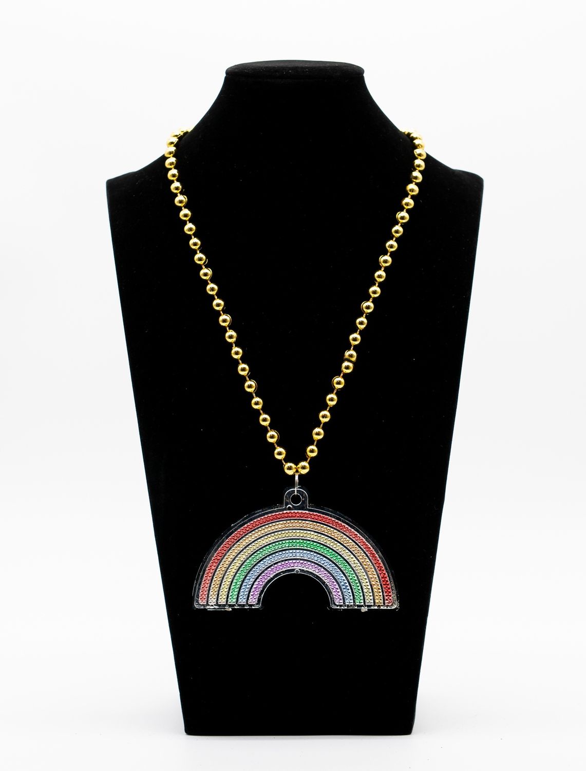40" Gold Bead with Rainbow Medallion (Dozen)