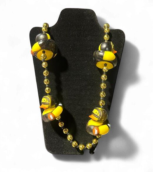 42" Black &amp; Gold Football Bead (Single)