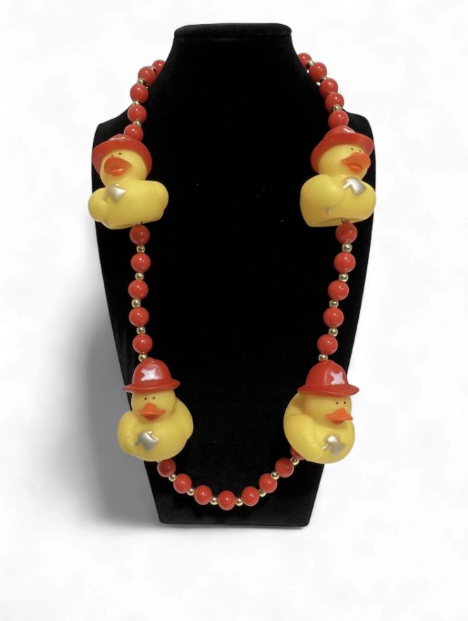 42" Fireman Rubber Duck Mardi Gras Beads single