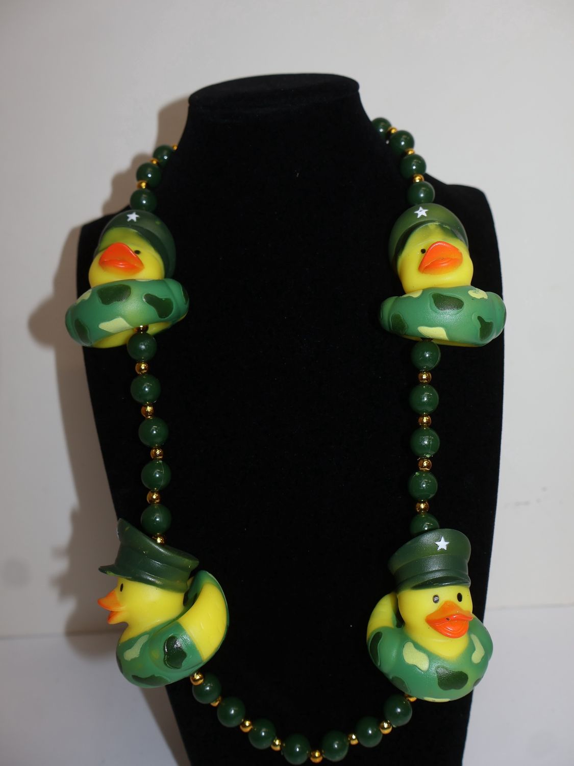 42" Military Rubber Duck Mardi Gras Beads single