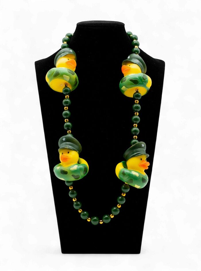 42" Military Rubber Duck Mardi Gras Beads (Single)