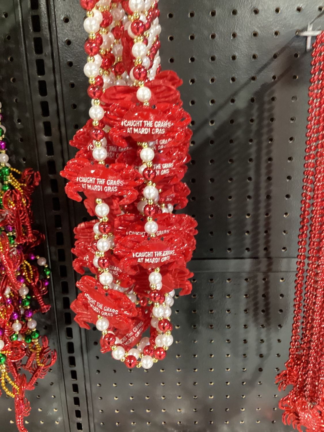 42" Crab with Red, White and Gold Beads (Dozen)