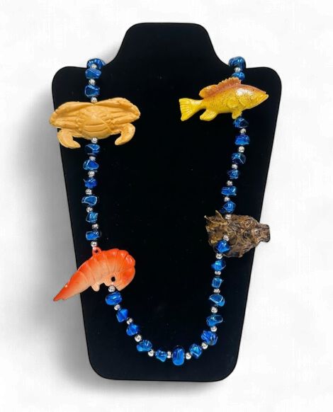42" Crab, Fish, Shrimp and Clam Necklace single