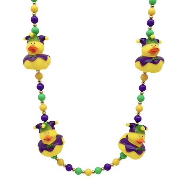 42" Mardi Gras Jester Rubber Duck Mardi Gras Beads single