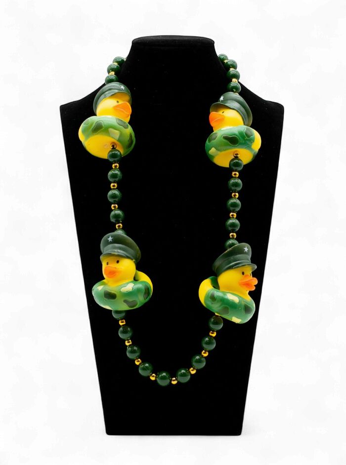 42" Military Rubber Duck Mardi Gras Beads (Dozen)
