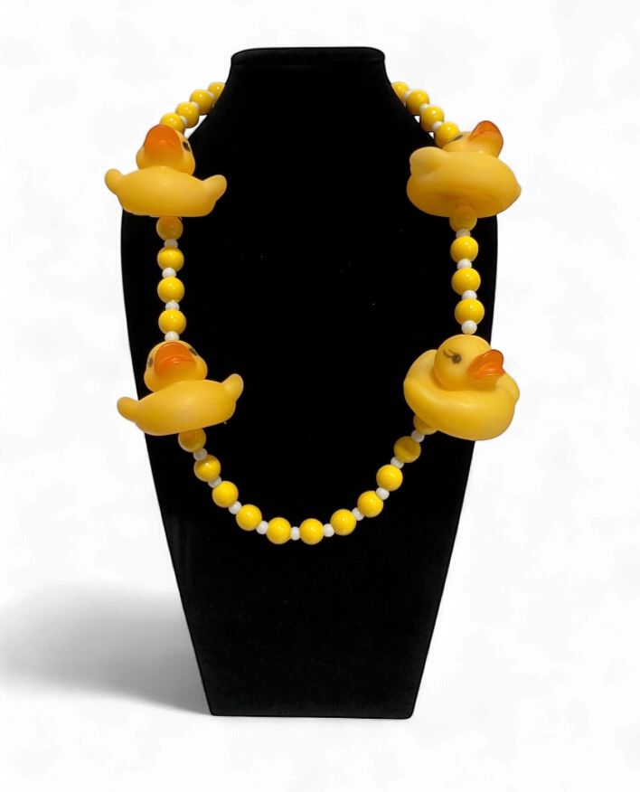 42" Yellow Rubber Duck Mardi Gras Beads single
