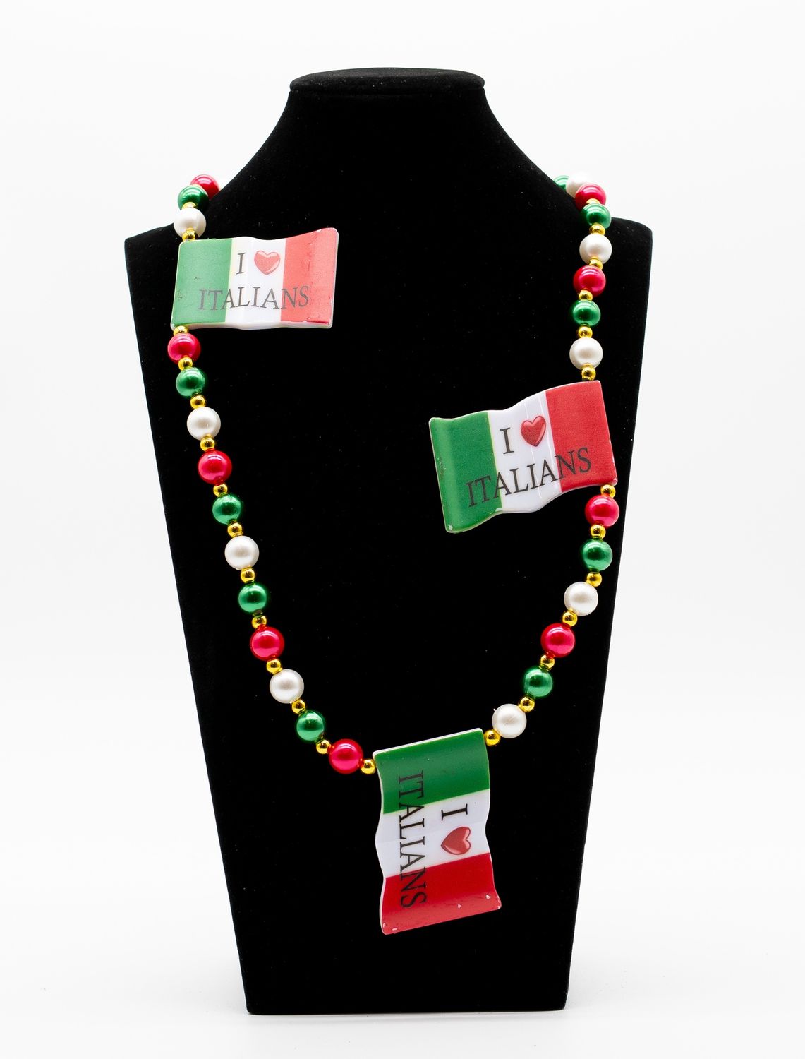 ITALIAN FLAG bead 6pc