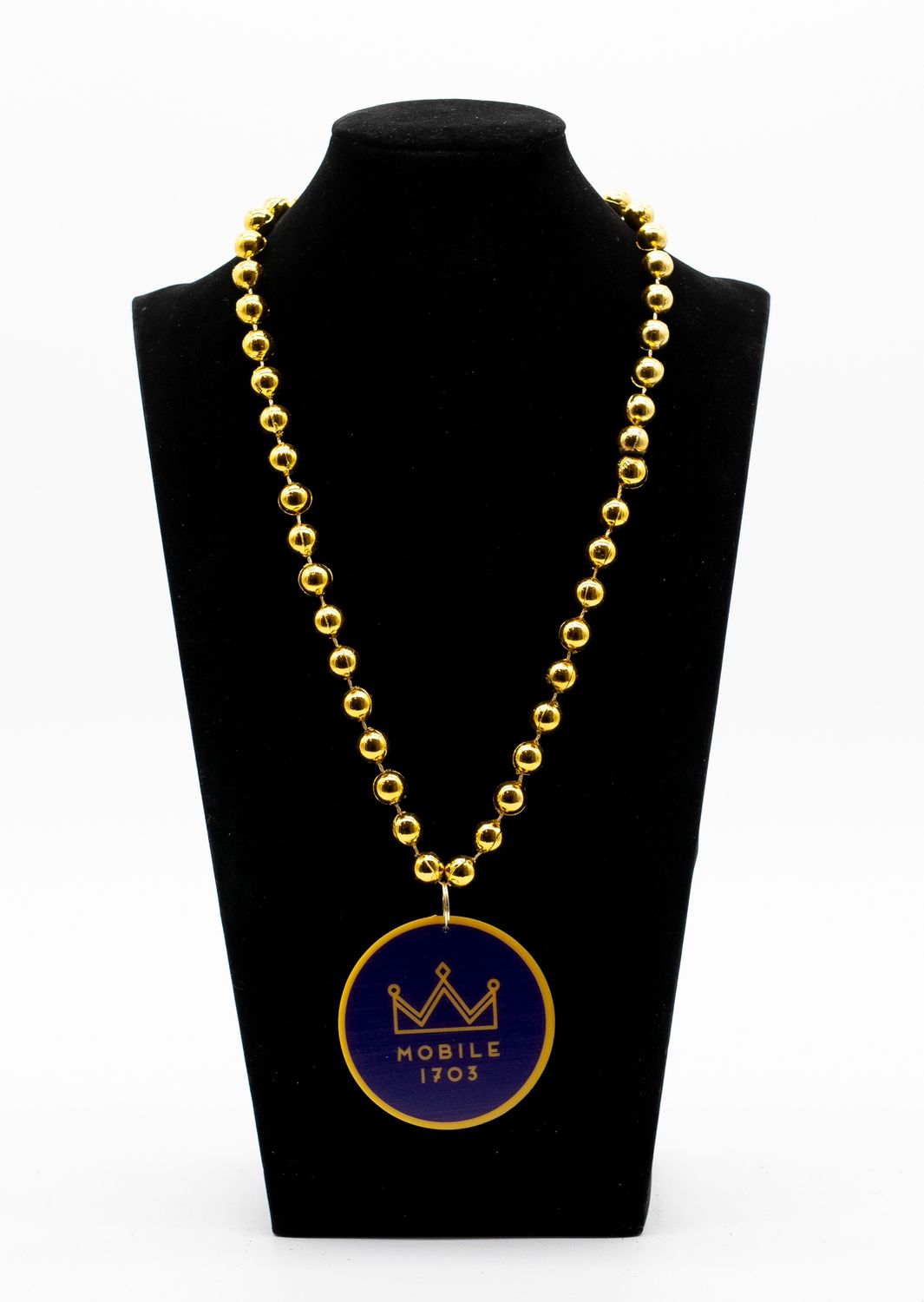 Mobile Mardi Gras Medallion - Double Sided Emblem Beads single