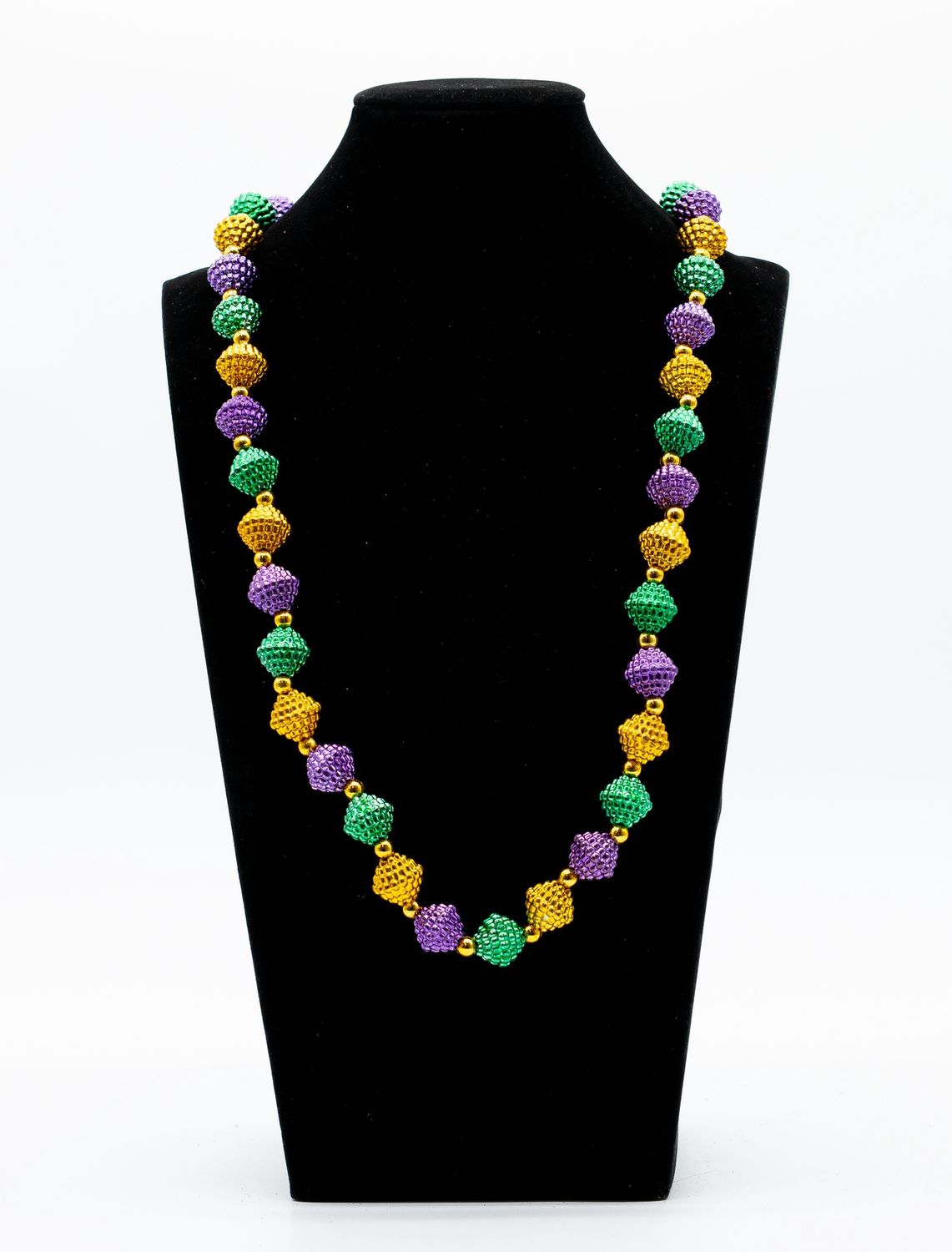 Purple, Green and Gold Berry Bead Necklace single