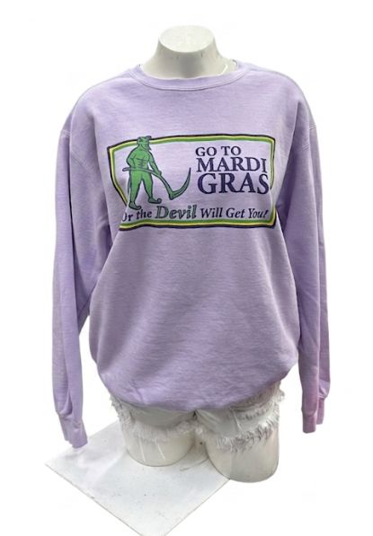 Go To Mardi Gras Sweatshirt - Orchid