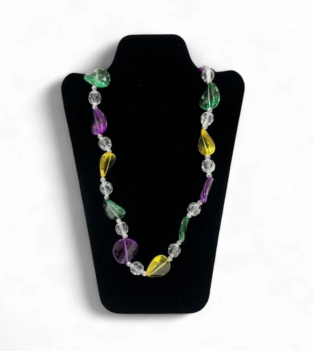 42" 30mm Purple, Green, and Yellow Leaf Necklace (Each)