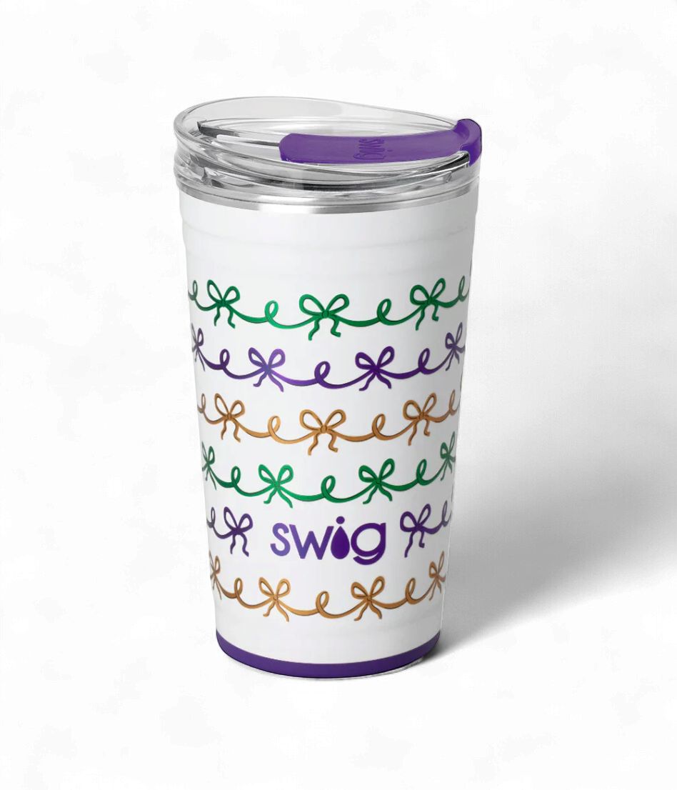 Mardi Gras Bows Party Cup 24oz