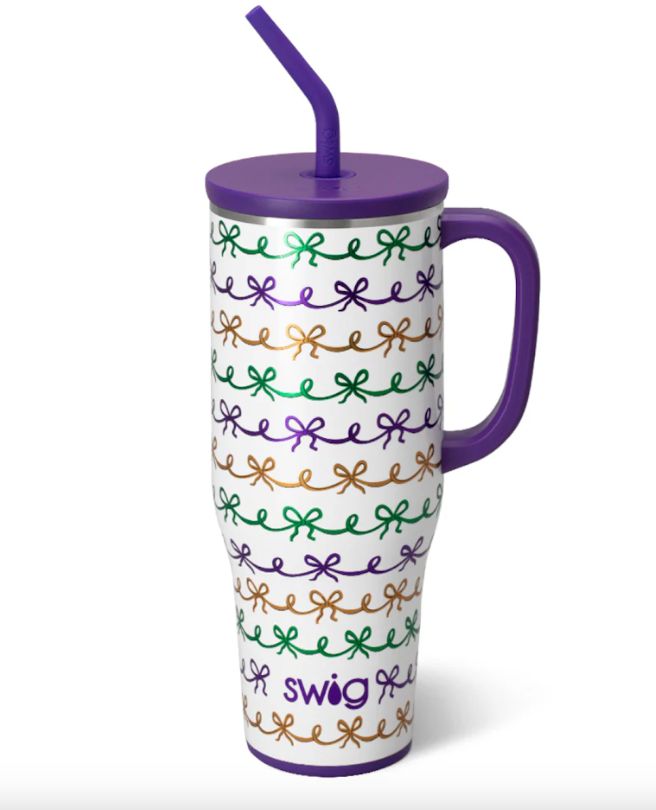 Mardi Gras Bows Mega Mug 30oz