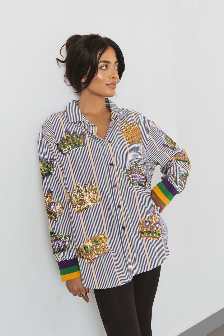 Adult Pinstripe Sequin Shirt