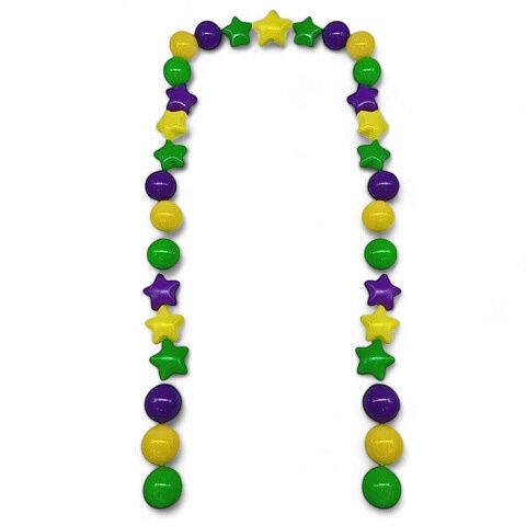 Purple, Green and Yellow Ball and Star Garland - 6' Long