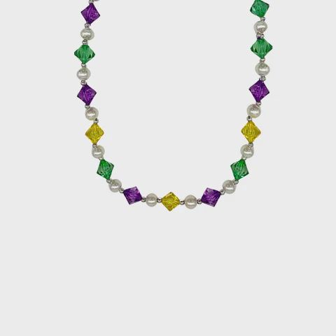 40" 20mm Diamond Shaped Purple, Green, and Yellow Necklace (each)