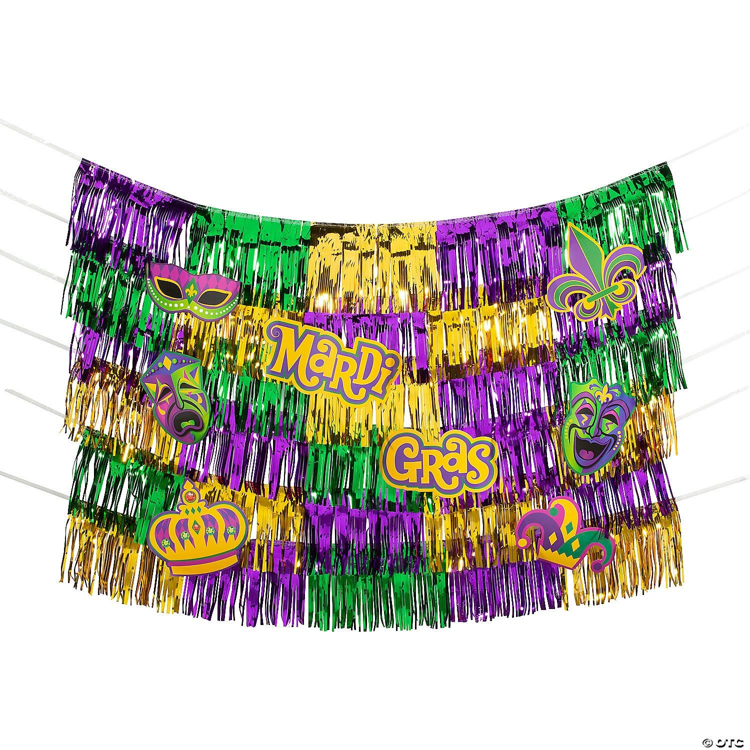 Mardi Gras Fringe Garland Backdrop (Each)