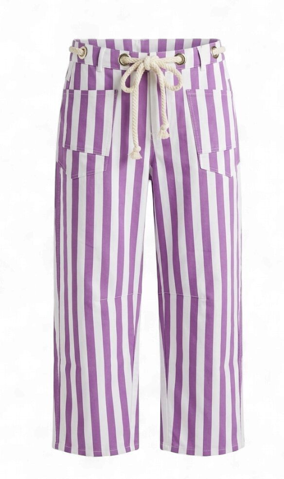 Purple Cotton Mardi Gras Striped Pants