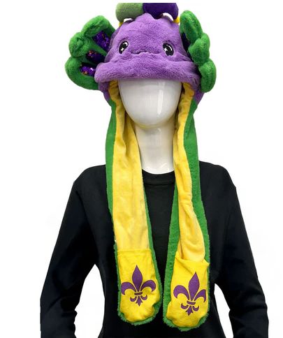 Mardi Gras Axolotl Popping Ear Light-Up Hat