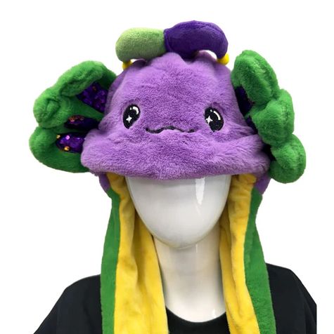 Mardi Gras Axolotl Popping Ear Light-Up Hat