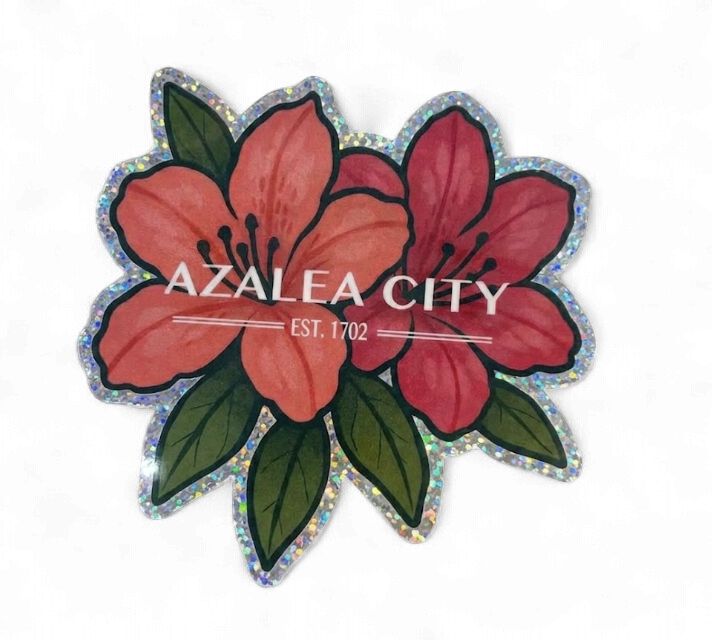 Azalea City Glitter Sticker - Pink Azalea