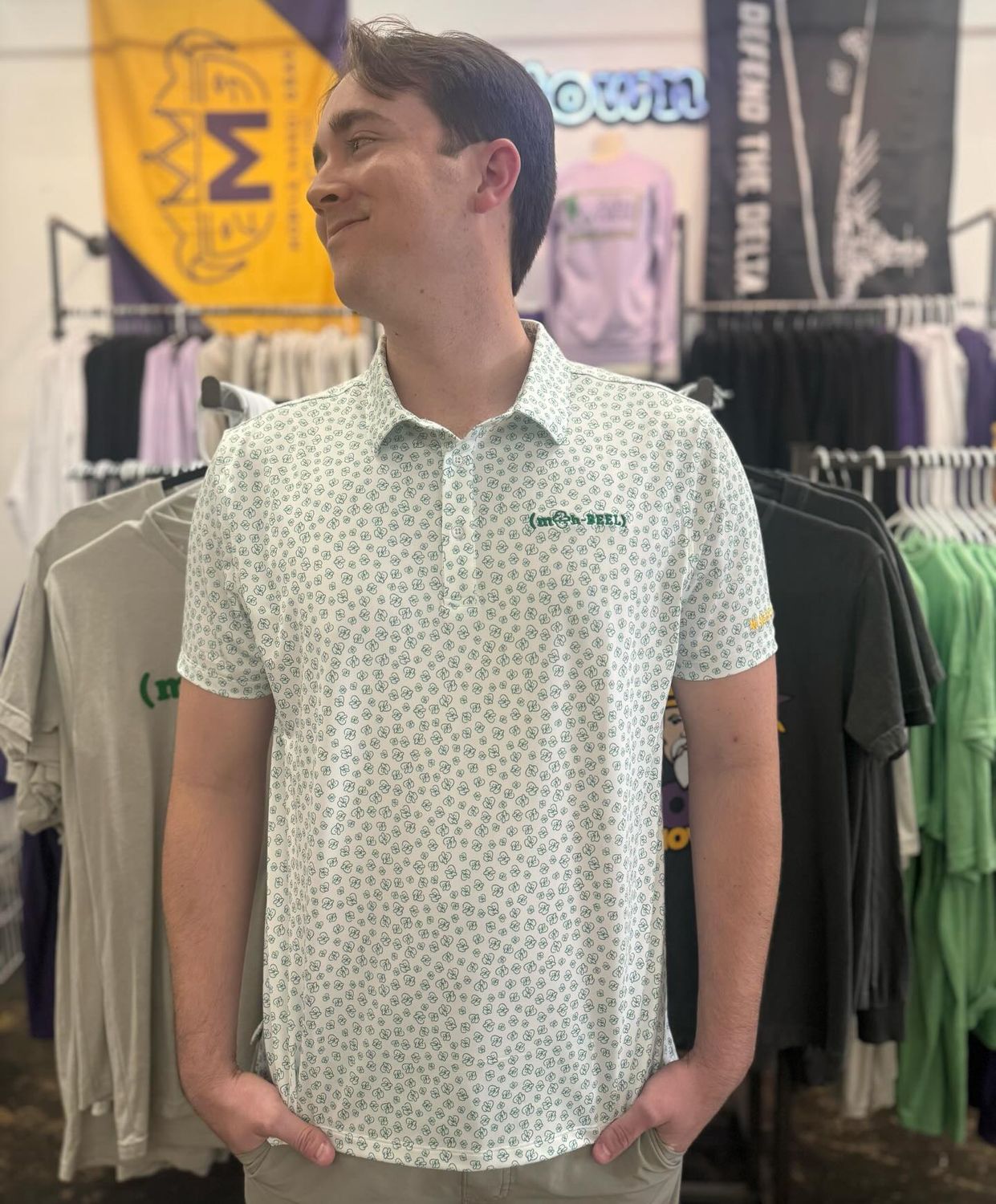 Mobtown® (moh-BEEL) Crichton Leprechaun Microprint Polo