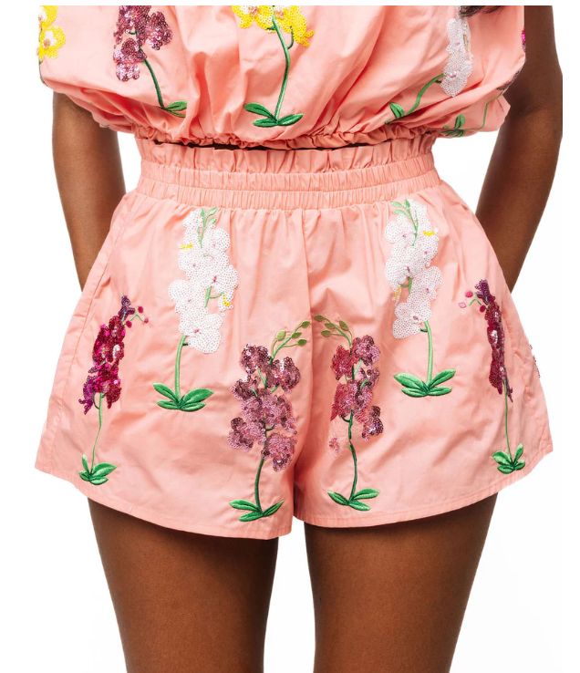 Peach Multi Iris Cotton Short