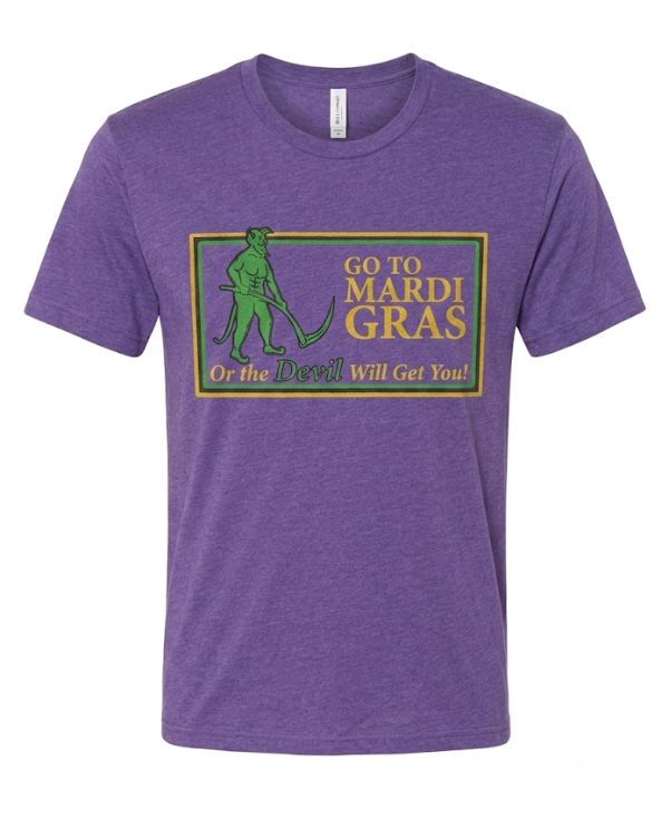 Go To Mardi Gras Tee- Purple