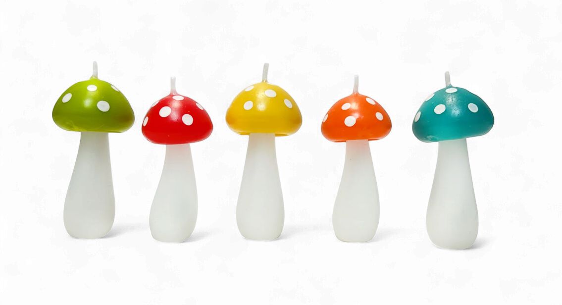 Mushroom Birthday Candles