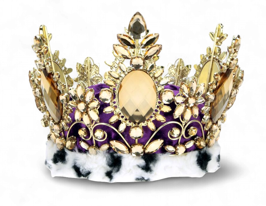 Jeweled Queen Crown Purple 7.5 inch