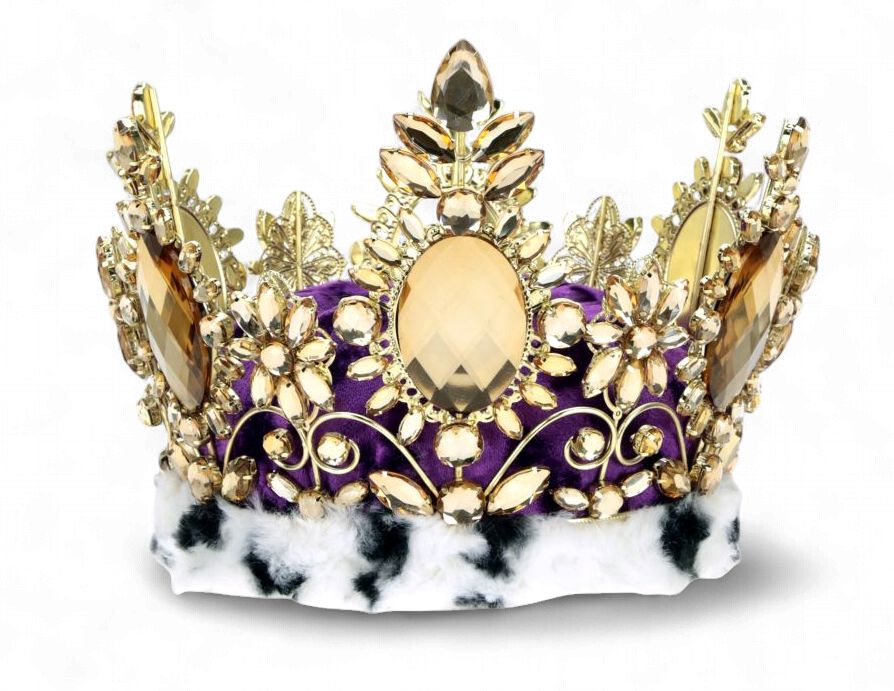 Jeweled Queen Crown, Purple 7.5"