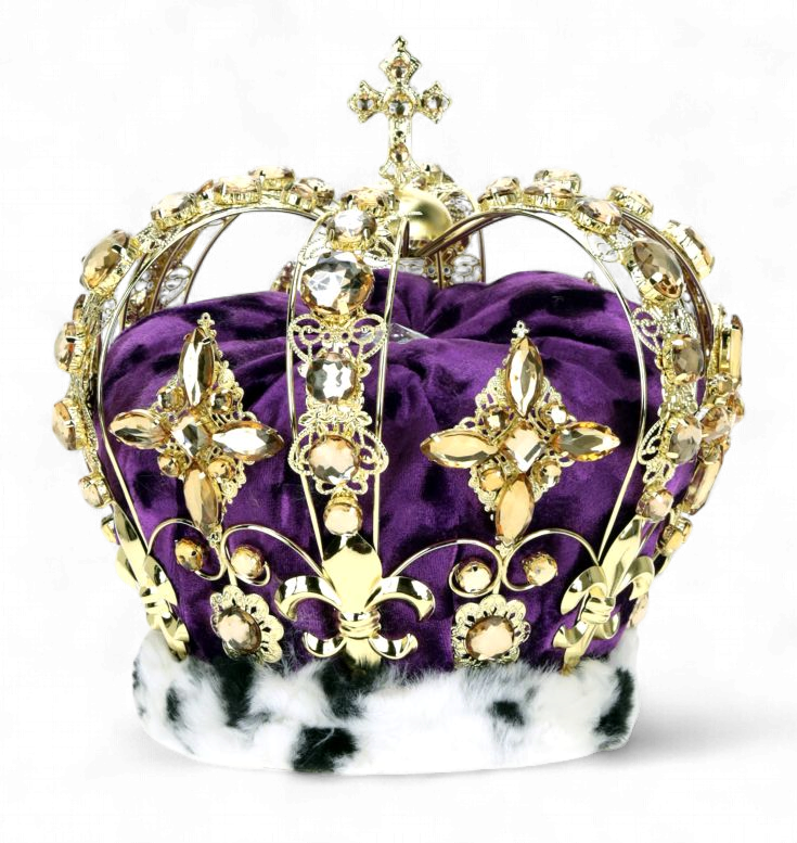 Jeweled King Crown Purple 8.5 inch