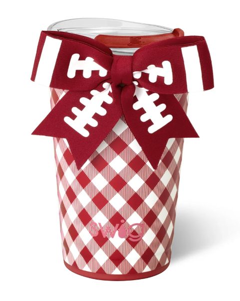 Gameday Gingham Crimson Party Cup 24oz