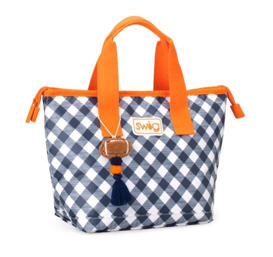 Gameday Gingham Navy + Orange Lunchi Lunch Bag