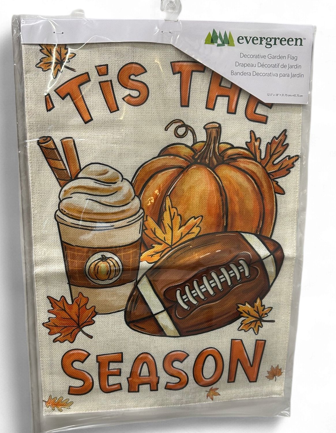 Fall Icon Season Burlap Flag Garden
