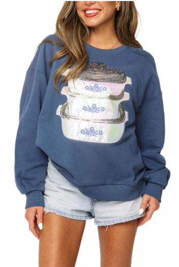 Navy Vintage Corningware Sweatshirt