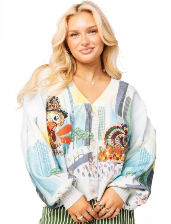 Multi Thanksgiving Parade Button Up Cardigan