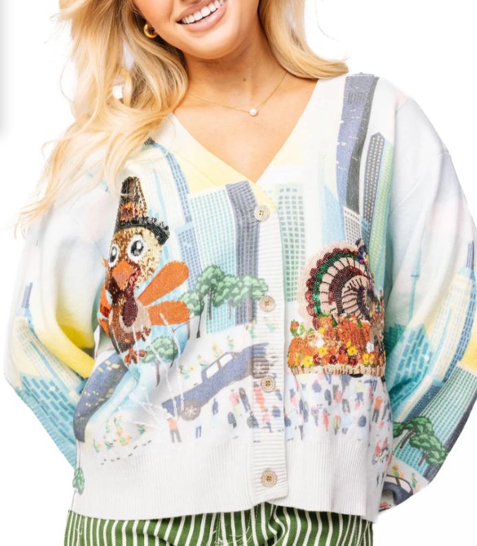Multi Thanksgiving Parade Button Up Cardigan