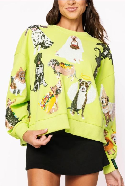 Lime Green Halloween Dogs Sweatshirt