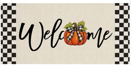 Checkered Bow Pumpkin Sassafrass Switch Mat